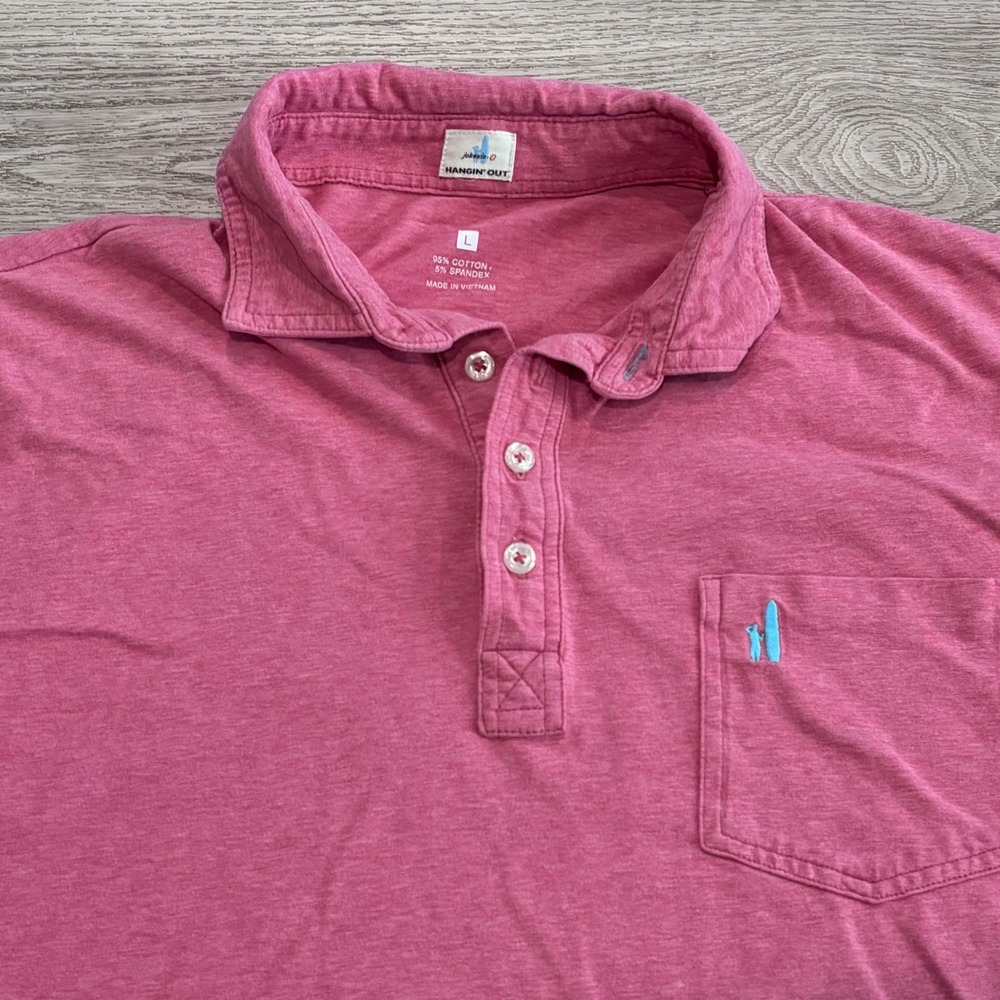 Johnnie-O Hangin Out Polo Shirt Mens Large Stretch Preppy Casual Golf Active